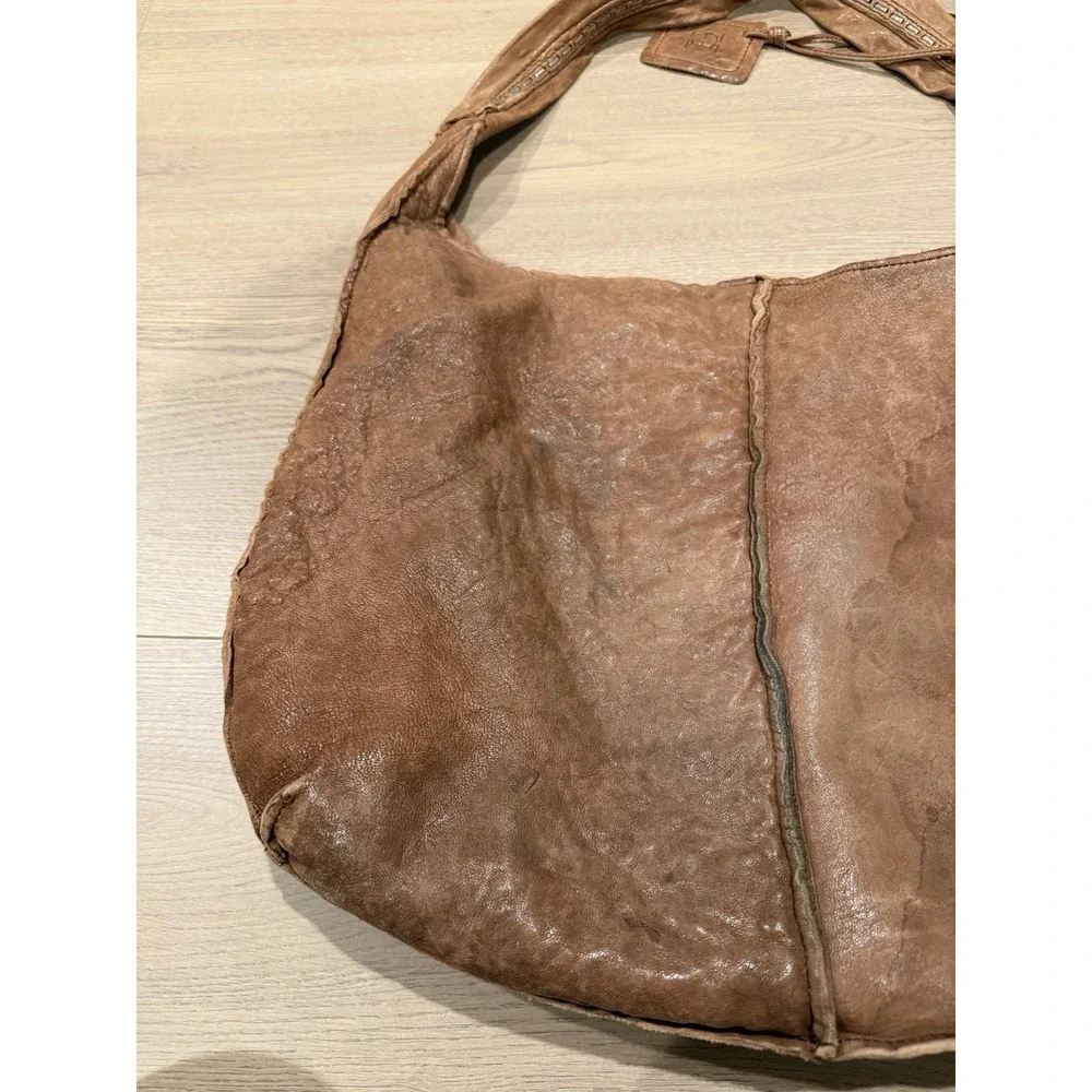 Olivia Harris Pillow Washed Lambskin Hobo Brown Boho Bag Purse Y2K‎ Leather VTG